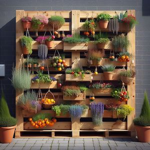 Vertical Pallet Garden Hanging Baskets