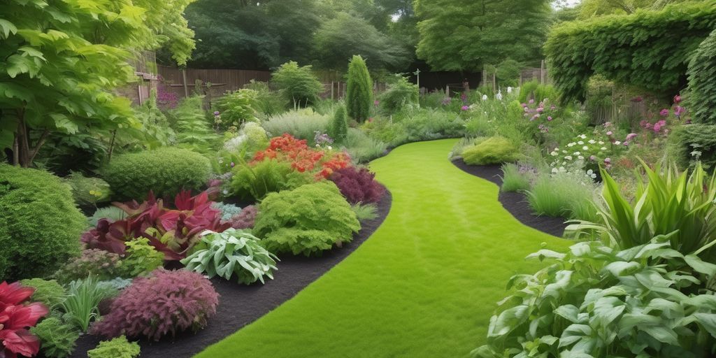 sustainable gardening practices in a lush green garden