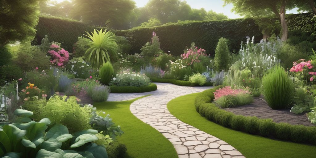 lush garden with healthy plants and rich soil, showcasing soil fertility boosters